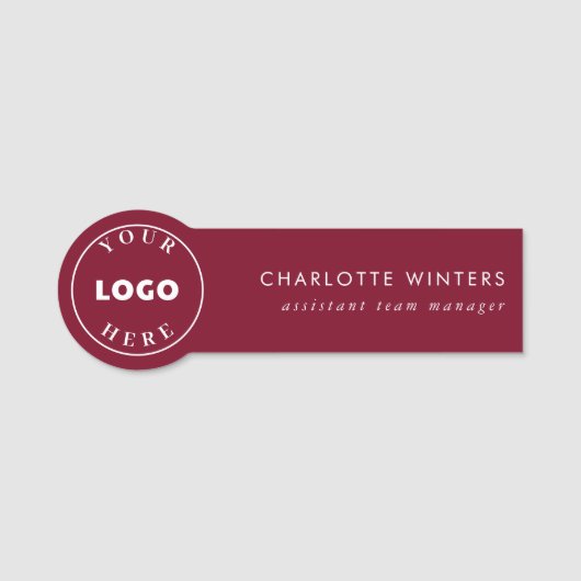 Porte-nom Logo d'entreprise simple Employés modernes (Devant)