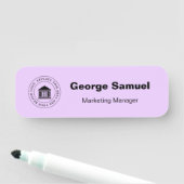 Porte-nom Logo d'entreprise simple | Name | Désignation (En situation)