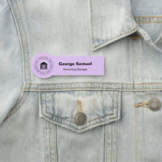 Porte-nom Logo d'entreprise simple | Name | Désignation (En situation)