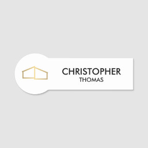 Porte-nom Logo d'habitation moderne Immobilier, Realtor Blan