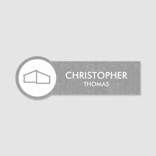 Porte-nom Logo d'habitation moderne Immobilier, Realtor Gris
