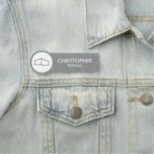 Porte-nom Logo d'habitation moderne Immobilier, Realtor Gris (En situation)