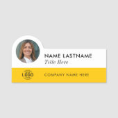 Porte-nom Logo d'identification photo moderne Jaune simple E (Devant)