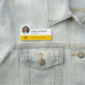 Porte-nom Logo d'identification photo moderne Jaune simple E (En situation)