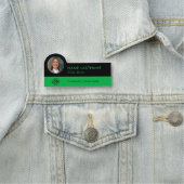 Porte-nom Logo d'identification photo moderne vert noir empl (En situation)