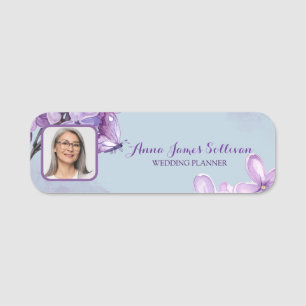 Porte-nom Logo élégant de planificateur de mariage à l'aquar