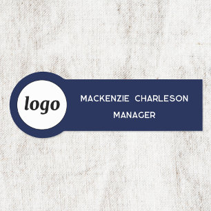Porte-nom Logo Employé Personnel Bleu Marine Entreprise
