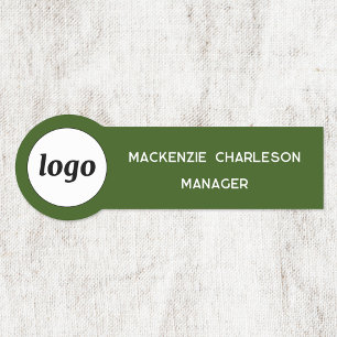 Porte-nom Logo Employé Personnel Vert Entreprise Forestière