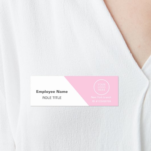 Porte-nom Logo Employé Photo rose Épingle de sécurité magnét