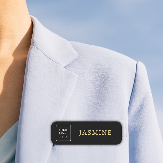 Porte-nom Logo en or noir Moderne professionnel