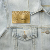 Porte-nom Logo Glittery Gold Foil (En situation)