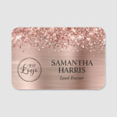 Porte-nom Logo Gold Foil Rose (Devant)