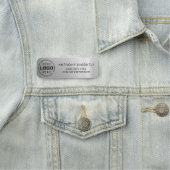 Porte-nom Logo Gris Faux Métallique Argent Plastique (En situation)