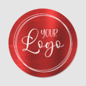 Porte-nom Logo métallique rouge circulaire (Devant)