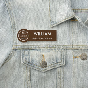 Porte-nom Logo minimaliste de l'entreprise Personnel Brown f