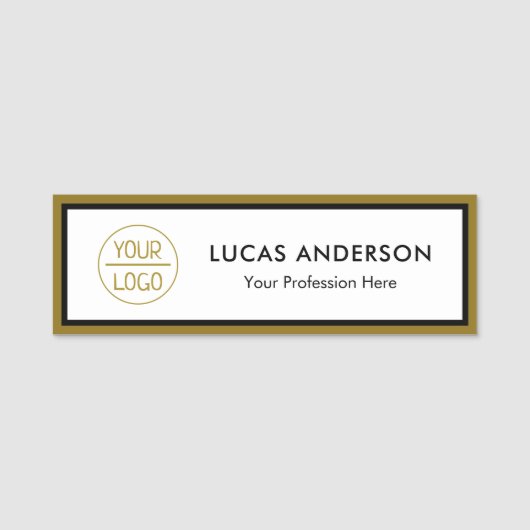 Porte-nom Logo moderne, nom et titre (Devant)