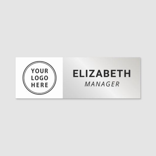 Porte-nom Logo moderne Silver (Devant)