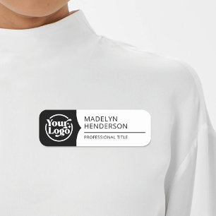 Porte-nom Logo noir blanc 2 couleur de l'employé magnétique