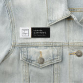 Porte-nom Logo, nom et titre classe noir blanc (En situation)