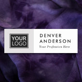 Porte-nom Logo, nom et titre personnalisés gris clair et bla