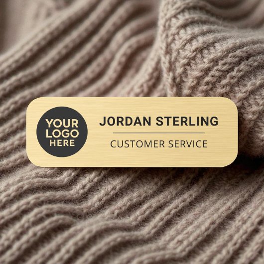 Porte-nom Logo Or Moderne Entreprise Professionnel