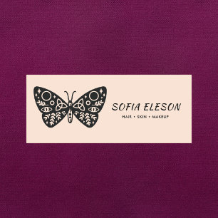 Porte-nom Logo Papillon noir Blush Rose Personnel profession