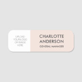 Porte-nom Logo Personnalisé De L'Employé Moderne Gris Rose (Devant)