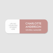 Porte-nom Logo personnalisé de l'employé moderne Rose du dés (Devant)