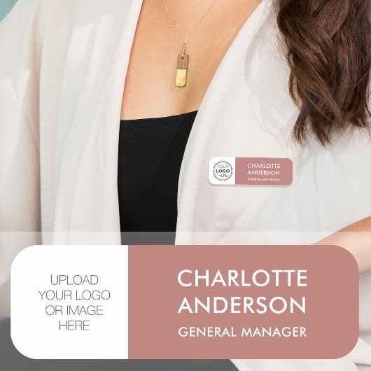 Porte-nom Logo personnalisé de l'employé moderne Rose du dés
