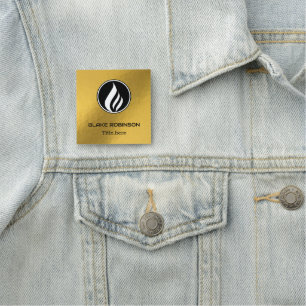 Porte-nom Logo personnalisé dégradé or minimaliste