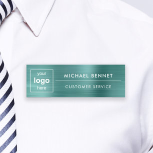 Porte-nom Logo Personnalisé Emerald Green Professionnel