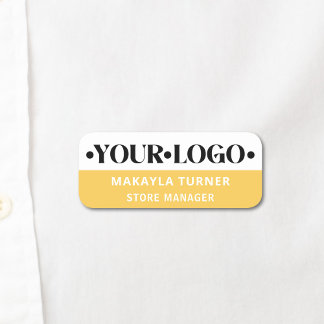 Porte-nom Logo personnalisé employé jaune