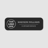 Porte-nom Logo personnalisé Employé Noir magnétique (Devant)