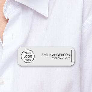 Porte-nom Logo Personnalisé Employé Sécurité magnétique Gris