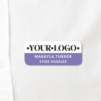 Porte-nom Logo personnalisé employé violet
