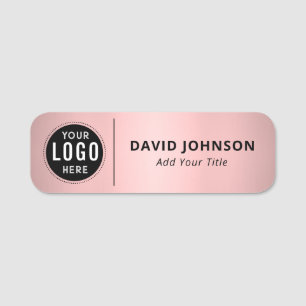 Porte-nom Logo personnalisé Faux Métal Rose Gold Employé