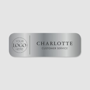 Porte-nom Logo personnalisé impression argentée employé de b