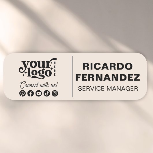 Porte-nom Logo personnalisé Insigne de nom magnétique et d'é