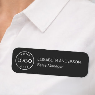Porte-nom Logo personnalisé minimaliste noir Entreprise prof