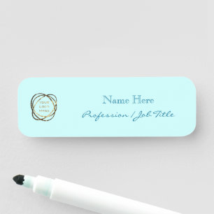 Porte-nom Logo Personnalisé Moderne Elégant Aqua Turquoise