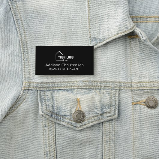 Porte-nom Logo personnalisé moderne pour votre agence immobi (En situation)