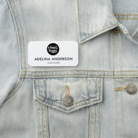 Porte-nom Logo personnalisé Moderne Simple Clean Employé (En situation)