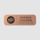 Porte-nom Logo personnalisé Nom de l'employé Faux Copper (Devant)