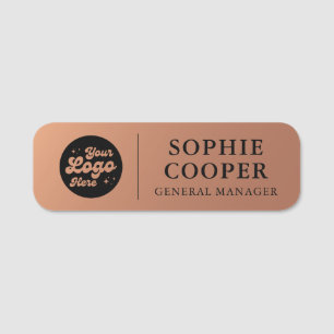 Porte-nom Logo personnalisé Nom de l'employé Faux Copper