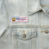 Porte-nom logo personnalisé nom de l'employé titre drapeau É (En situation)