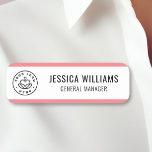 Porte-nom Logo personnalisé - Rose employé