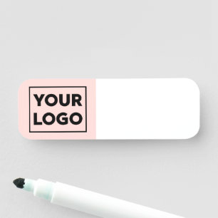 Porte-nom Logo personnalisé sur Coral Rose Réutilisable Effa