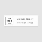 Porte-nom Logo personnalisé White Professionnel (Devant)