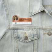 Porte-nom Logo Photo Faux Cuivre Blanc Employé d'entreprise (En situation)