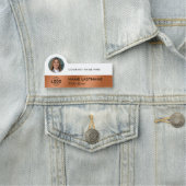 Porte-nom Logo Photo Professionnel Sleek Faux Cuivre Blanc (En situation)